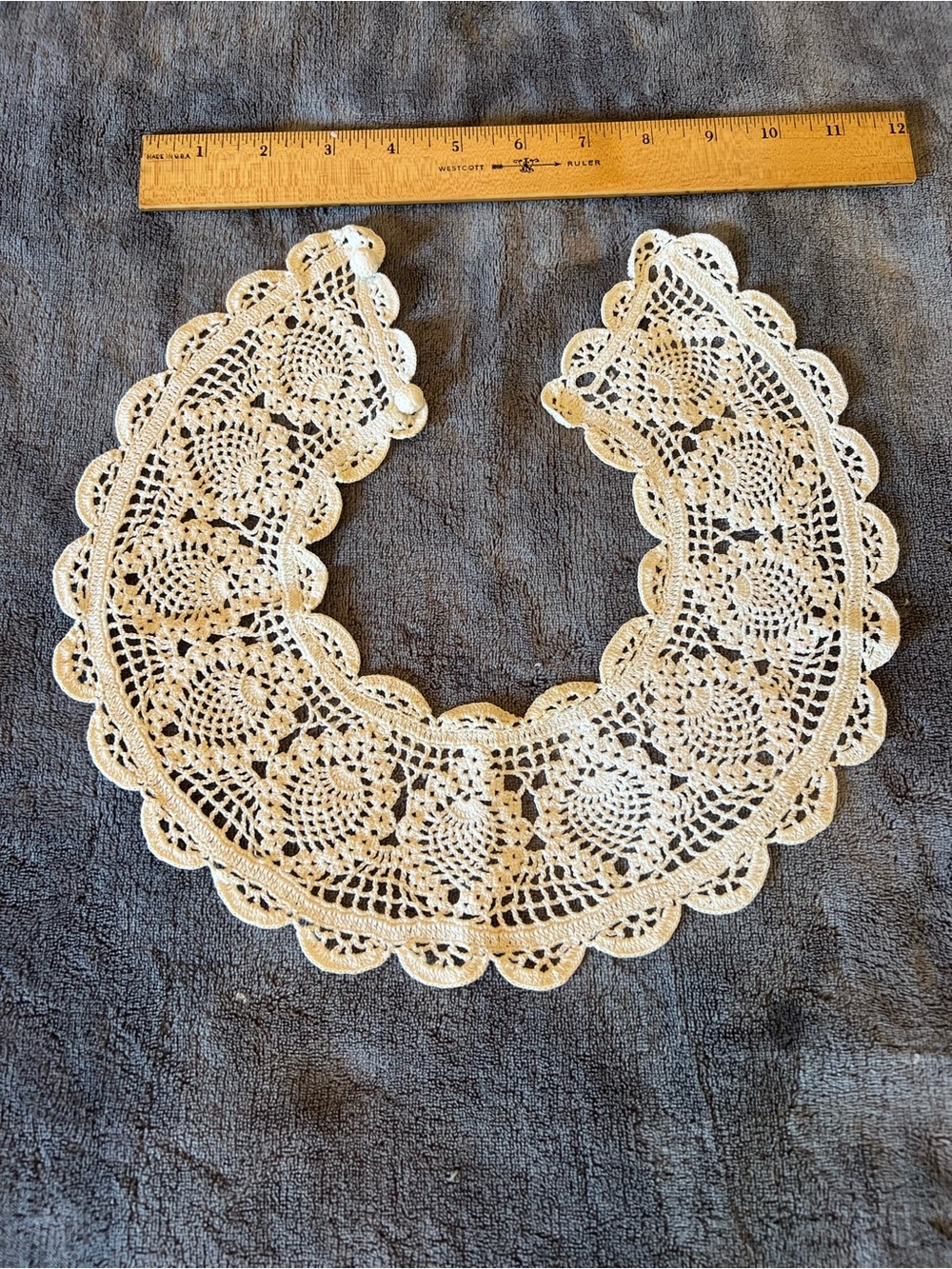Handmade Crochet Lace Collar - Cream Vintage Accessory